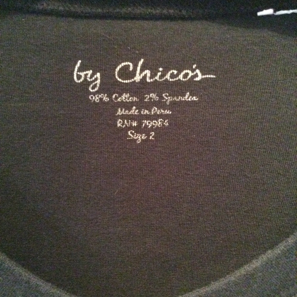 Solid Black 3/4 Sleeved Ladies Top - Picture 2 of 2